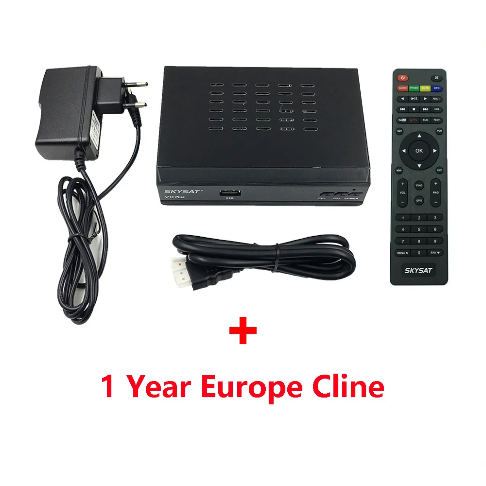 V10 1year cline SKYSAT V10 плюс спутниковый ТВ приемник Поддержка CCCam Newcamd Xtream IP tv M3U Powervu Biss LAN WiFi IP tv спутниковый рецептор - Цвет: V10 1year cline