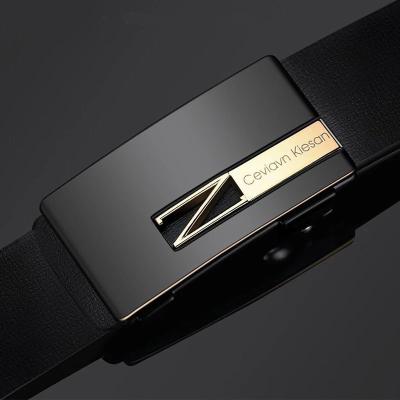 Мужской ремень из натуральной кожи с автоматической пряжкой сплава | Аксессуары