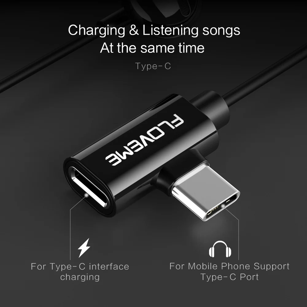 Floveme наушники 2 в 1 usb type C Xiaomi mi 8 9SE Red Airdots samsung S10 зарядка спортивные гарнитура fone de