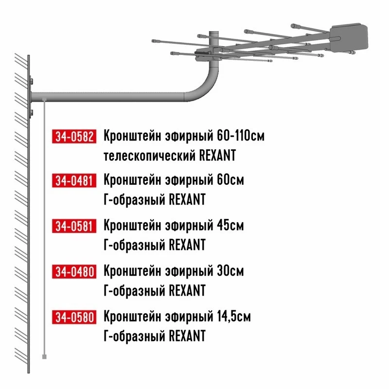 Кронштейн эфирный Rexant 60см 34-0481 | Электроника