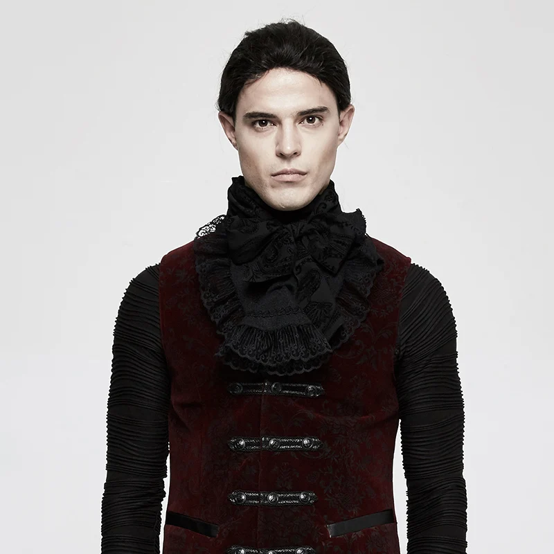 Мужские Мягкие шифоновые галстуки в стиле панк готические кружевные Галстуки