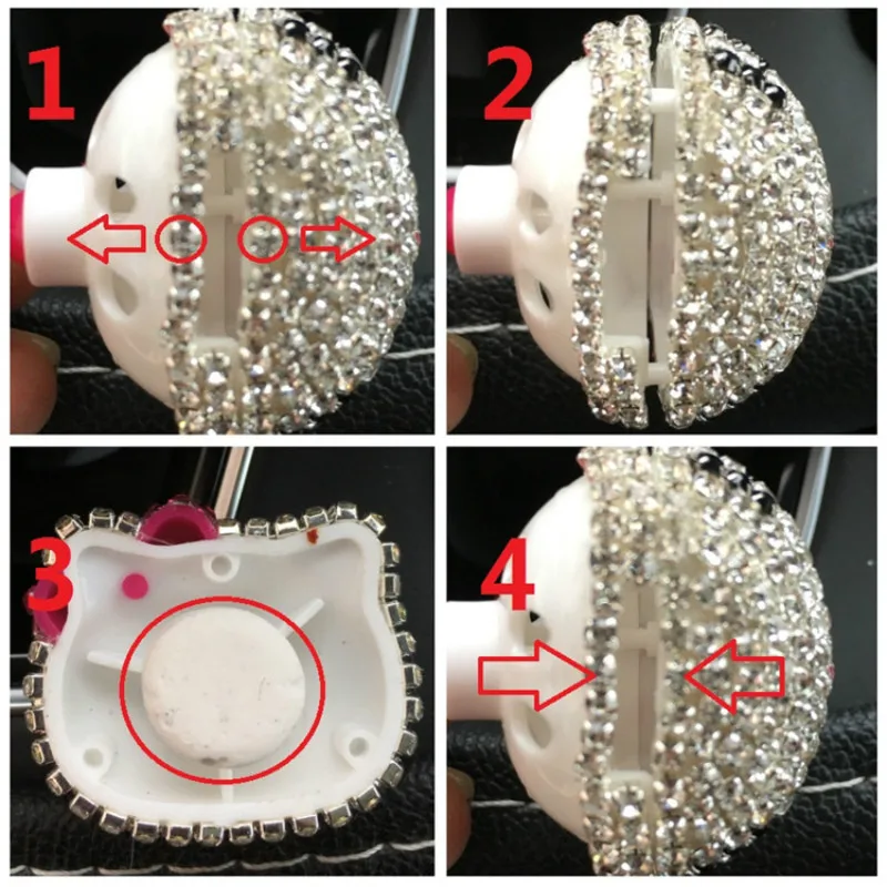 

Car Air Freshener Perfume Women Diamond Hello TK Cat KT Air Conditioner Outlet Aromatherapy Clip Essential Oil Diffuser