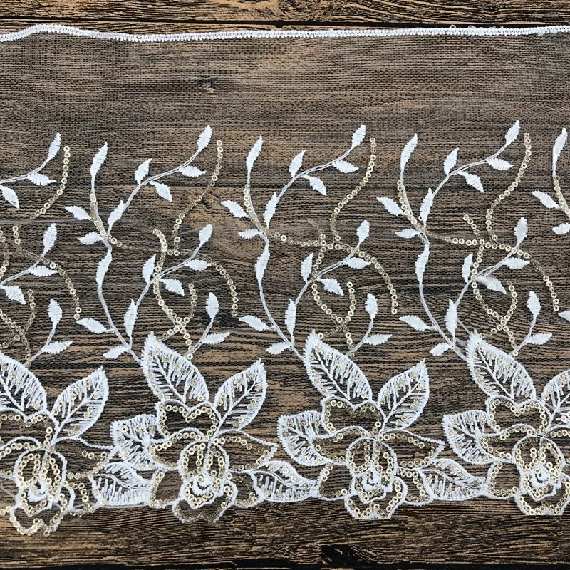 2 ярда кружевная вышивка блестки ткань 25 см сделай сам аксессуары для одежды