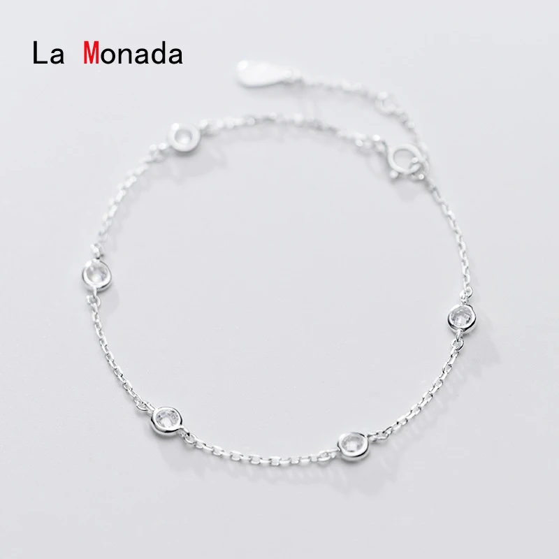 La Monada Black White Blue Red Bead Bracelets For Women 925 Sterling Silver Bracelet Trendy Fashion Jewelry Womens Accessories