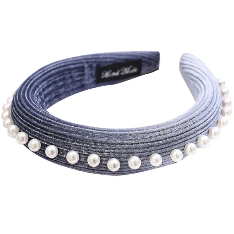 Лента для волос Fioday женская тканевые обручи с жемчужинами аксессуары свадебной