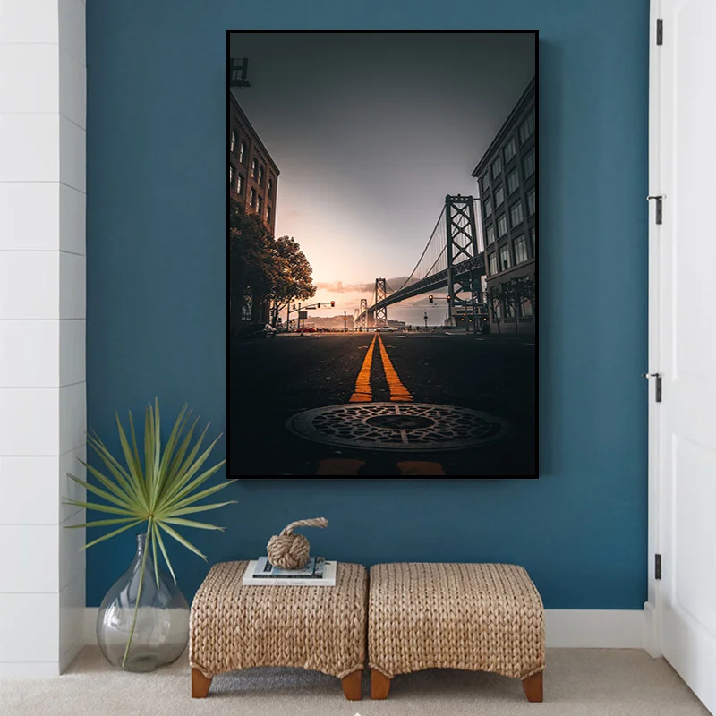 

Modular Pictures Home Decoration HD Prints Wall Art Canvas Painting Bridge Building Landscape Poster Living Room Framework