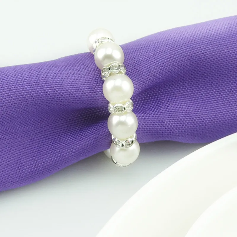 10 шт. жемчужные кольца для салфеток со стразами пряжки свадьбы Банкет Ресторан