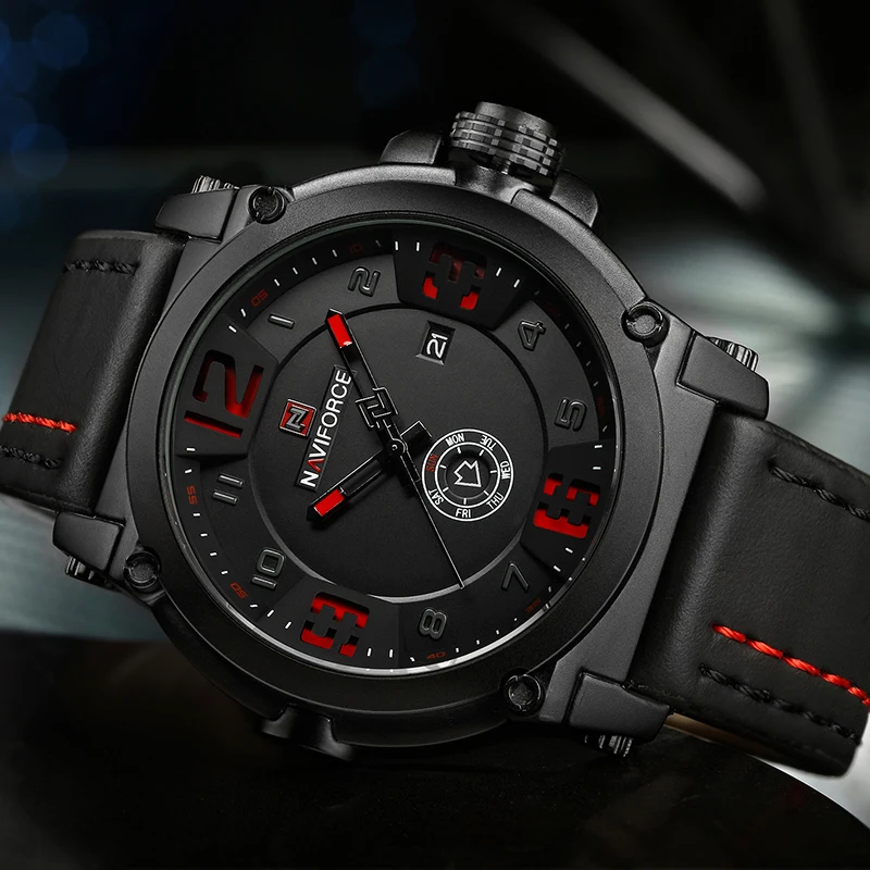Часы наручные NAVIFORCE мужские в стиле милитари Оригинальные Водонепроницаемые с