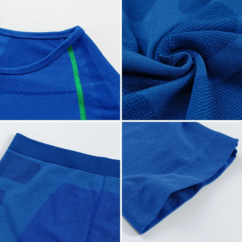 

Clearance Men's Quick-drying Tights Training Suit High-elastic Knitted Gym slim Clothes Compression T-shirt Short-sleeved Shorts