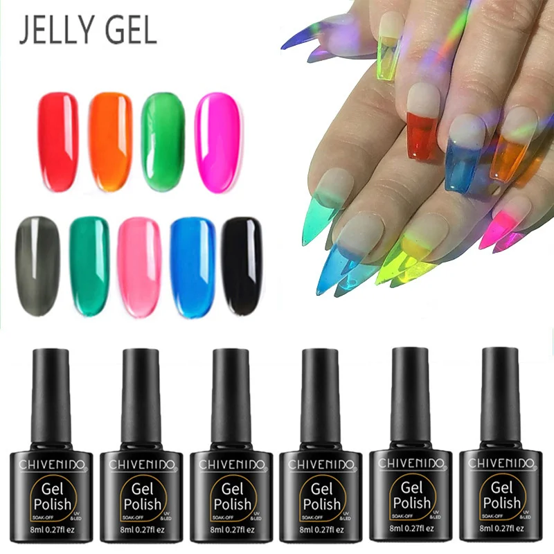 CHIVENIDO Jellies стеклянный гель для ногтей с сахарным эффектом гелевый летний атрибут