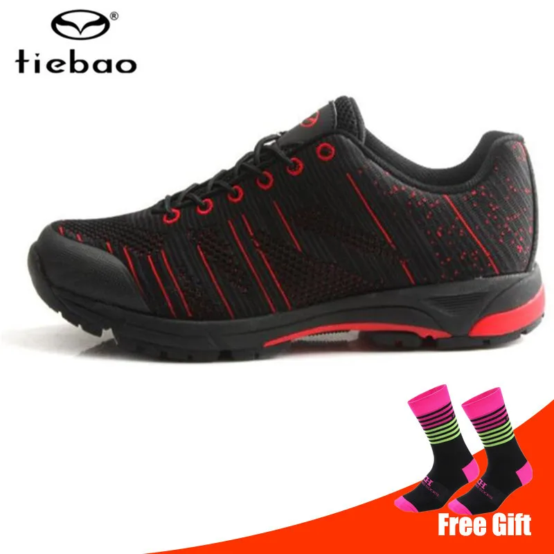 TIEBAO Professional Leisure Cycling Bicycle Shoes Men Women Rubber Soles Self-locking Sports Shoes MTB Road Bike Shoes Sneakers