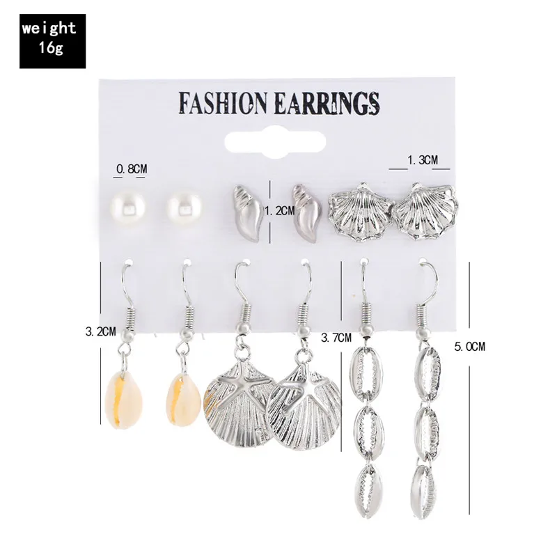 HOCOLE богемные раковины коври Висячие серьги для женщин модные серебряные