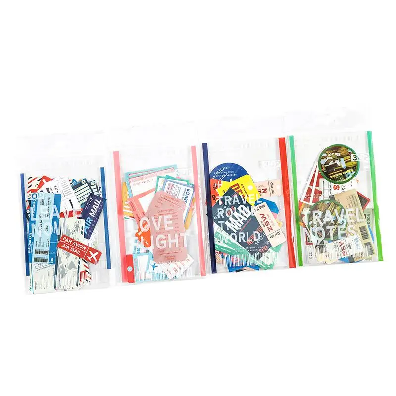 

30 Sheets/pack Vintage Adhesive Decoration Sticker Set World Travellers Stickers Diy Label for Journaling Scrapbooking Album