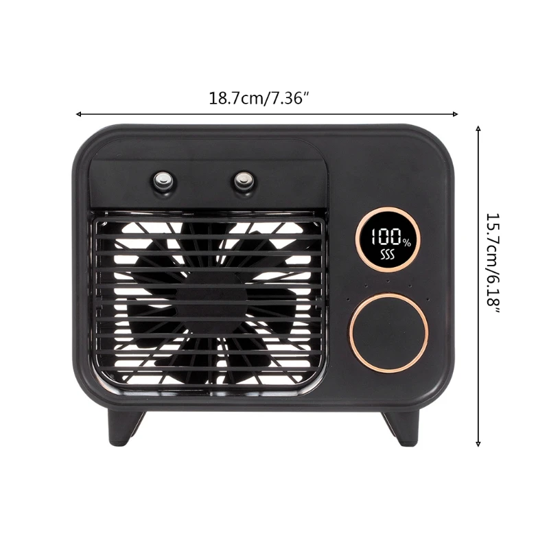 

Portable Air Conditioner USB Rechargeable Mute Air Conditioner Fan Air Cooler with 3-speed w/ Night Light for Office