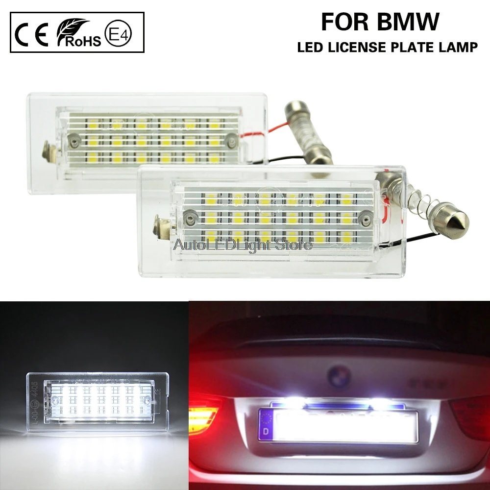 

2Pcs Car LED License Number Plate Light Lamp White Light For BMW E53 X5 1999-2006 E83 X3 2003-2010 Error Free