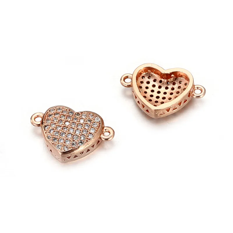 Роскошные микро закрепки с фианитами подвески в форме сердца Женское Ожерелье из