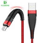 USB-кабель FLOVEME для iPhone 11, 7, 8, XR, 5 В2 А, 1 м2 м, в оплетке