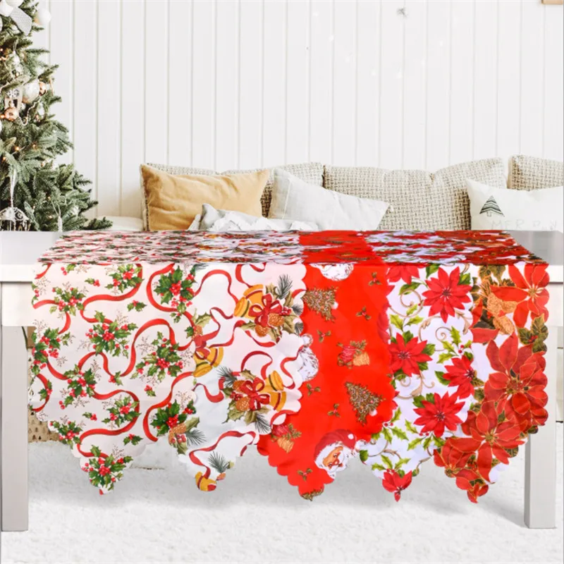 

Christmas Printing Table Runner Santa Claus Tablecloth Christmas Dinner Atmosphere Decor Christmas Decoration for Home Navidad