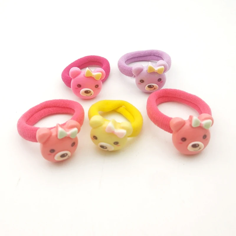 pig Лот 5 шт. Детские держатели для волос милый акриловый Кот Кролик Сердце свинка резинка для волос Эластичные аксессуары Подвески для девушки галстук резинка - Цвет: pig