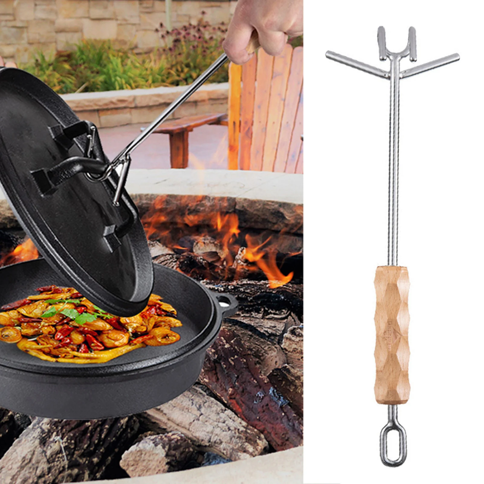 Голландский подъемник крышки духовки из нержавеющей стали двойной крюк