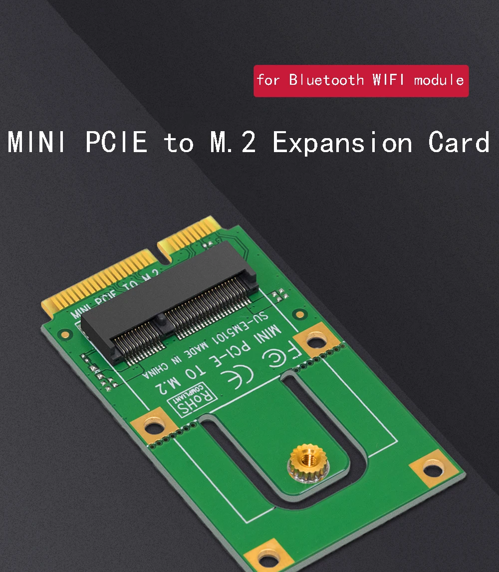 

Mini PCIE to M.2 Adapter Converter Expansion Card mini PCI-e M.2 NGFF Key E Interface For M.2 Wireless Bluetooth WiFi Module