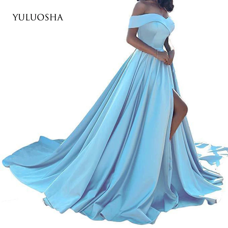 YULUOSHA сексуальное платье с вырезом лодочкой и открытыми плечами без рукавов