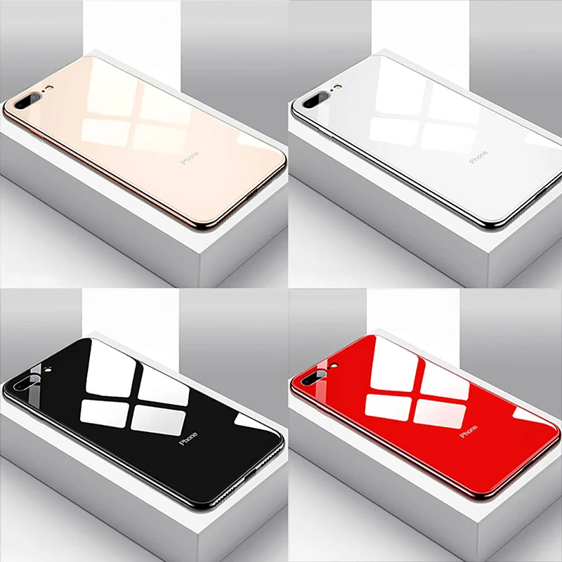 

Luxury Mirror Tempered Glass Phone Case For iPhone 11Pro MAX SE 2002 XS MAX XR 6 7 8 Plus Plating Mirror Glossy Protection Cover