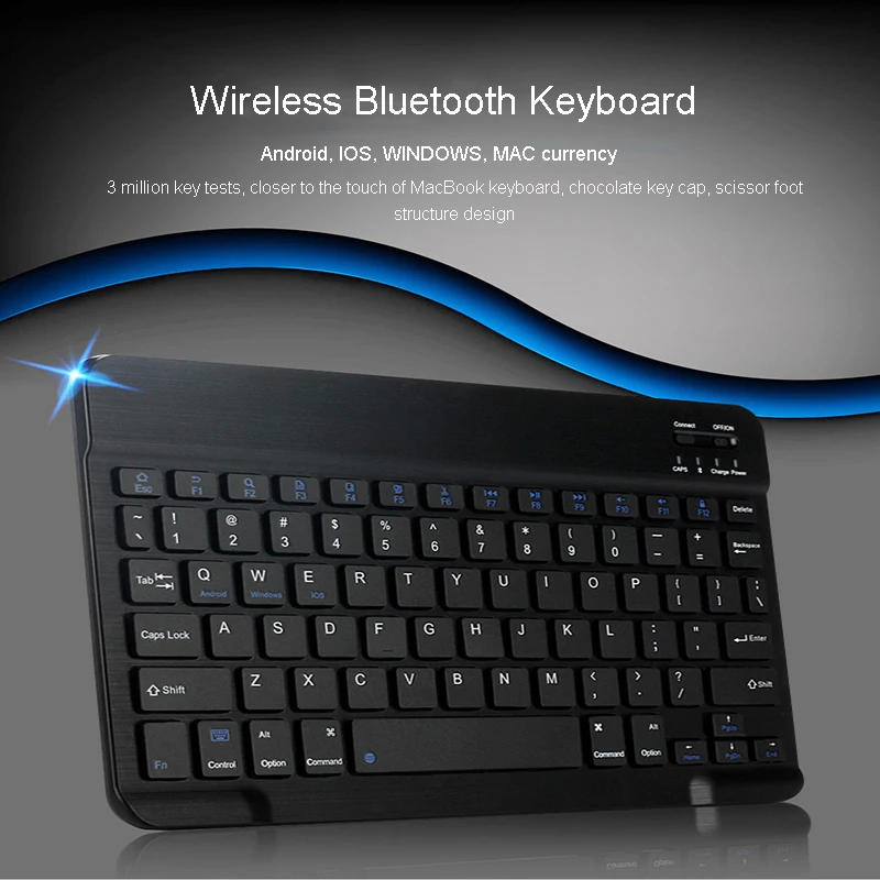 Тонкая портативная Мини Беспроводная Bluetooth клавиатура для планшета ноутбука