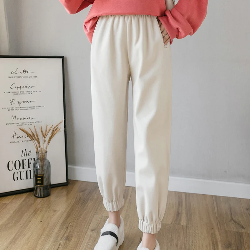 Утолщенные женские повседневные брюки гаремы весенние модные свободные длиной