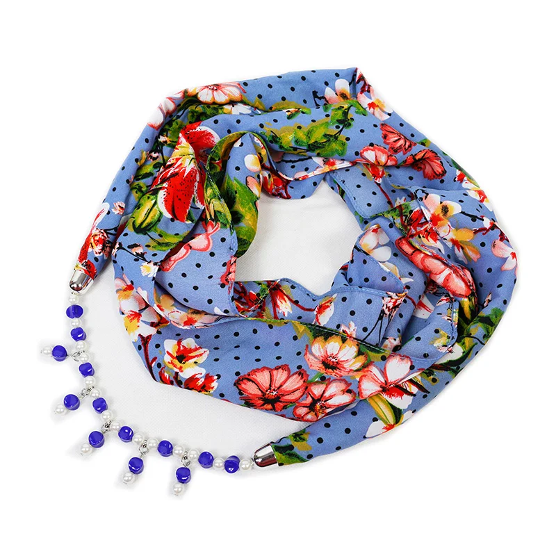 Шарфы женские с круглым кулоном и акриловыми бусинами летняя бижутерия кольцо