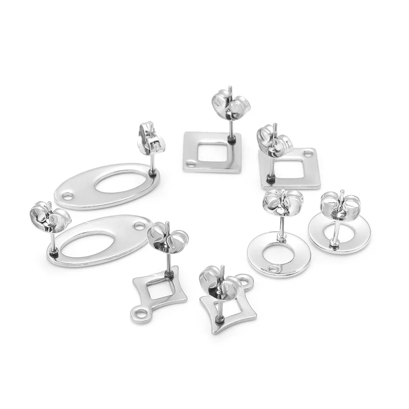 

10 шт., серьги-гвоздики из нержавеющей стали, 11,5 мм