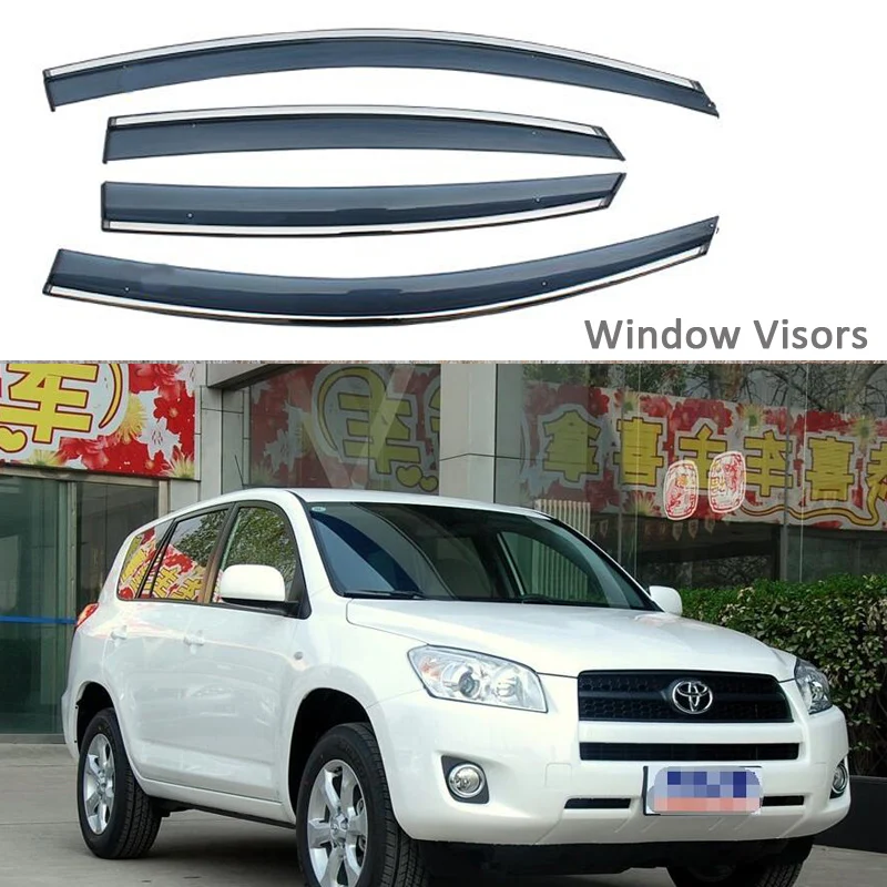 

Для Toyota RAV4 2009-2012 окна Козырьки навесы Vent Оттенки Защита от солнца дождь дефлектор гвардии авто аксессуары 4 шт./компл. 2010 2011