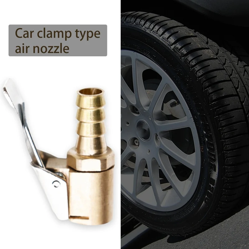 

Portable Inflatable Pump for Car Tire Air Chuck Inflator Pump Valve Connector Clip-on Adapter Car Brass 8mm Tyre Wheel Valve