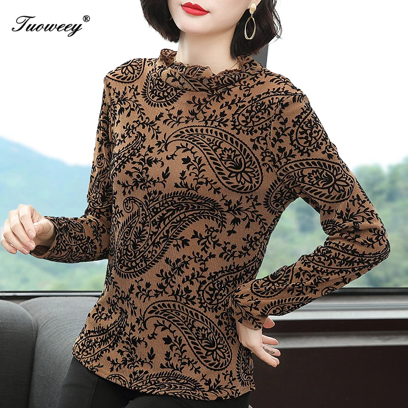 

Women floral Blouse elegant New 2020 elegant Casual plus size 5XL plus size shirt loose o neck Women tops blouse