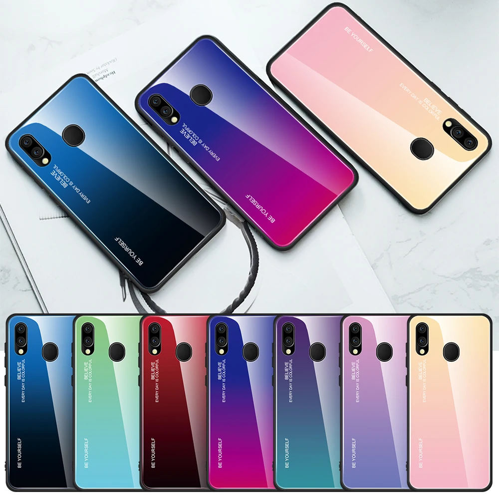 Роскошный чехол для телефона samsung Galaxy M40 M30 M30S M20 M10 градиентный разноцветный из
