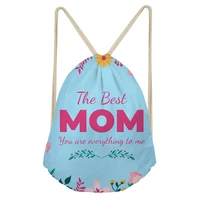 happy mothers day drawstring bag nice gift to dear mom soft convenient backpack canvas bag women messenger bags mochila