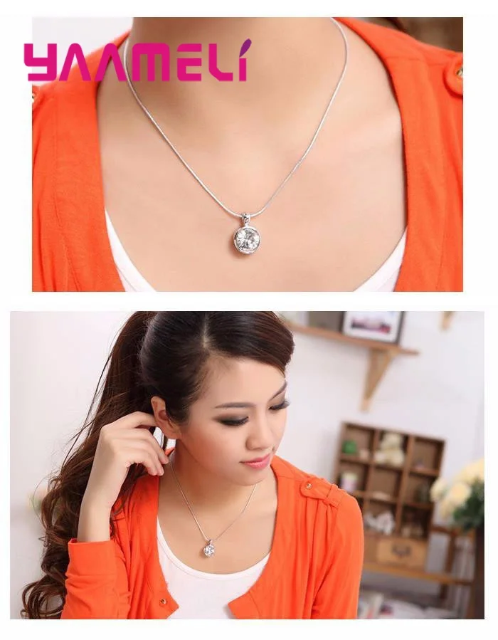 Новый Большой продвижение кулон ожерелье 925 стерлингового серебра ювелирные