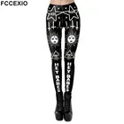 Женские облегающие леггинсы FCCEXIO в готическом стиле, уличные джеггинсы с высокой талией для тренировок и фитнеса