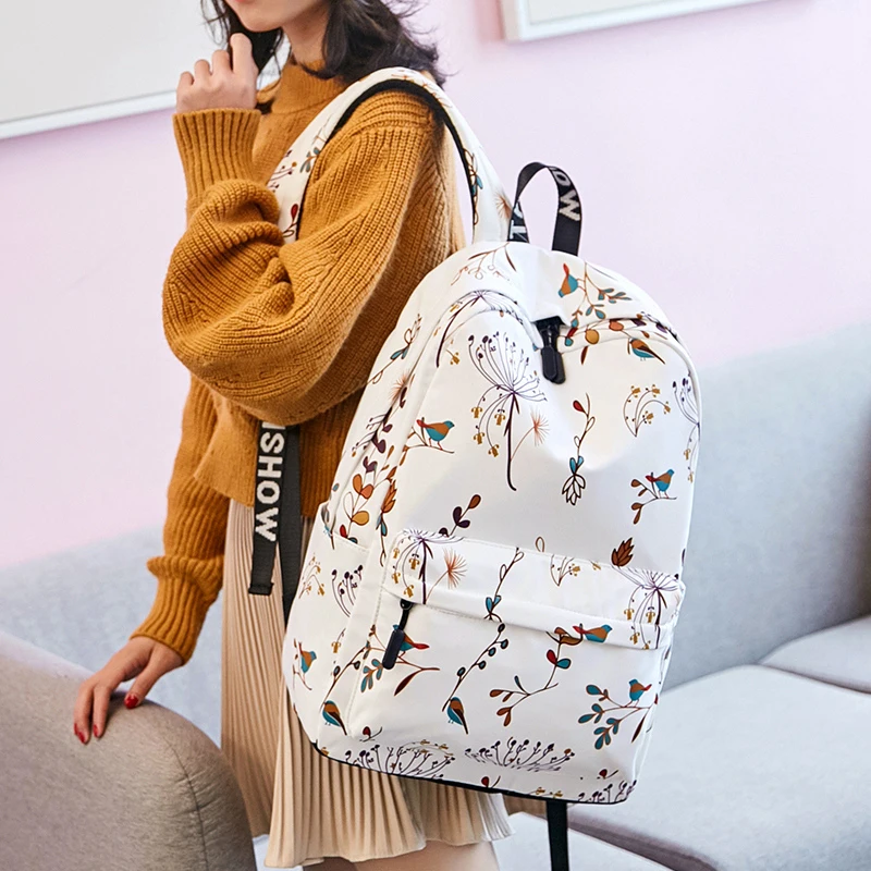 

Fashion Flower Printing Women Backpacks 2019 New Waterproof Travel Bagpack For Female High Capacity Girls Laptop Bookbags LJS01