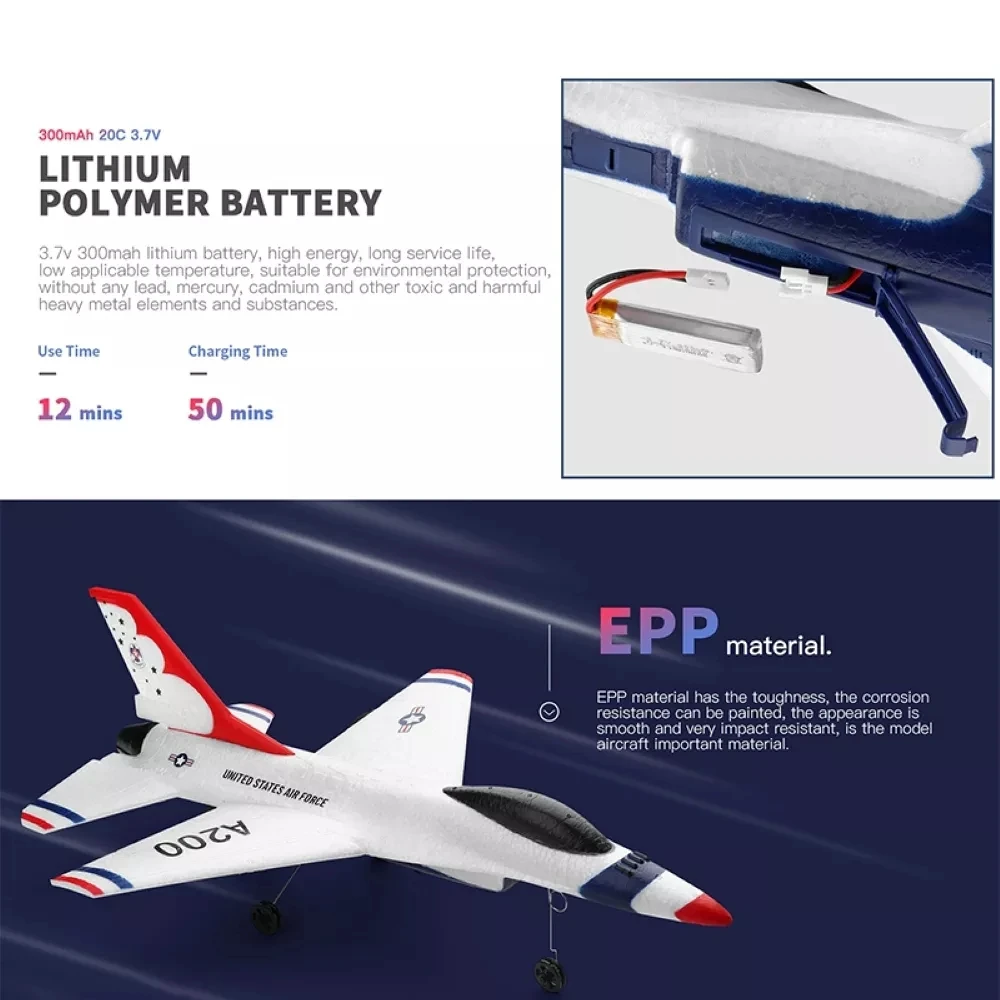Новинка WLtoys A200 (F-16B) 3CH Rc самолет 2 4G дистанционное управление фиксированное крыло