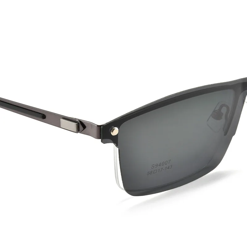 Поляризованные солнцезащитные очки с клипсой Vazrobe мужские полуободковой оправой