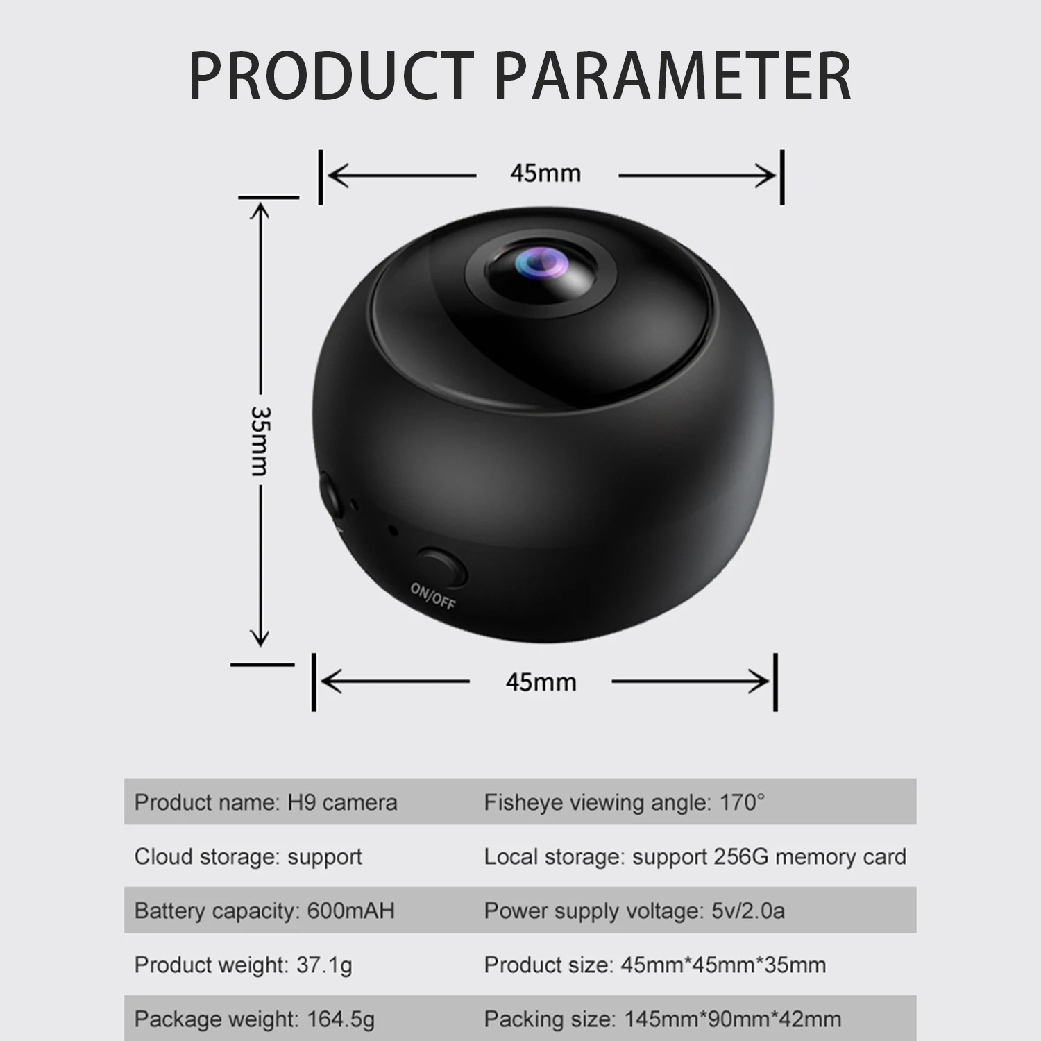 Портативная беспроводная Wi-Fi мини HD 1080P рыбий глаз 170 широкоугольная видеокамера