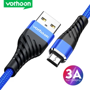 vothoon micro usb cable 3a fast charging micro data usb cable for samsung xiaomi huawei android mobile phone charger cable cord free global shipping
