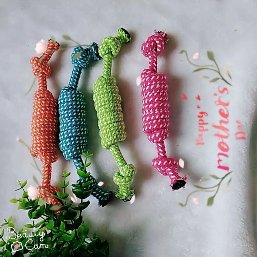 

Забавные игрушки для собак, 1 шт., 20 см, хлопковые веревочные Игрушки для маленьких щенков, жевательные игрушки для питомцев, разные цвета