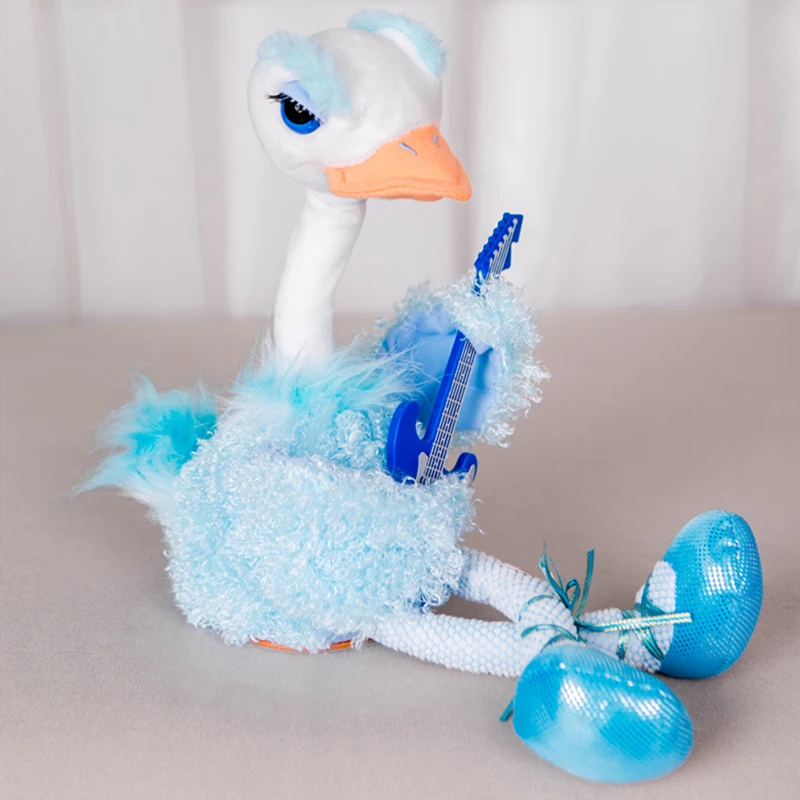 Cartoon ostrich enchanting bird Douyin flamingos force people to dance, sing, electric fluffy Xmas Gifts for Girls Kids Children