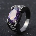 Кольцо мужское черное с цирконом, с пересечением границы, Milangirl, оптовая продажа кольца с фиолетовыми кристаллами, размер ювелирных изделий 6-12