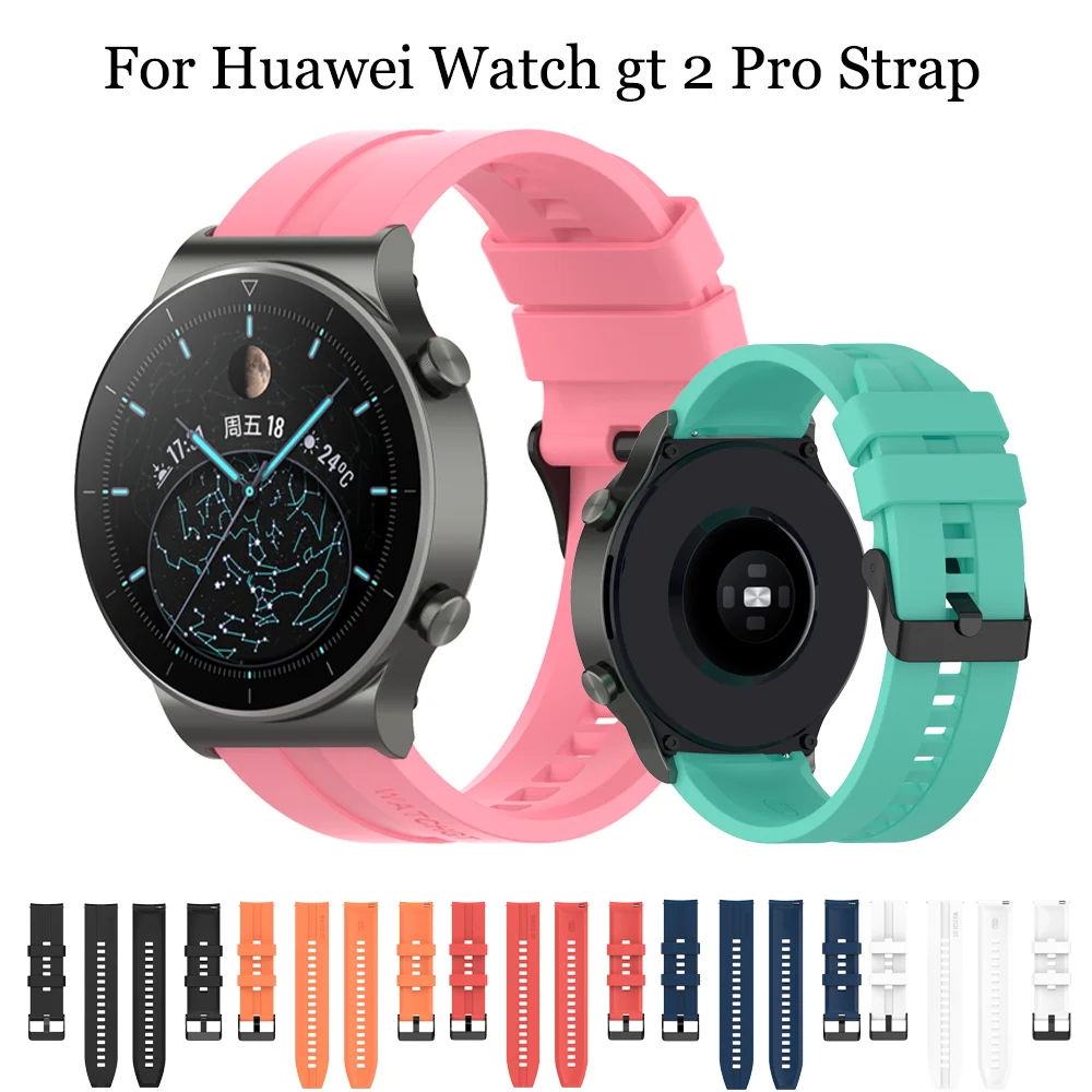 

Сменный силиконовый браслет для Huawei Watch GT/GT 2, 46 мм/GT2 Pro, 22 мм, для Samsung Galaxy Watch 3, 45 мм, умные аксессуары