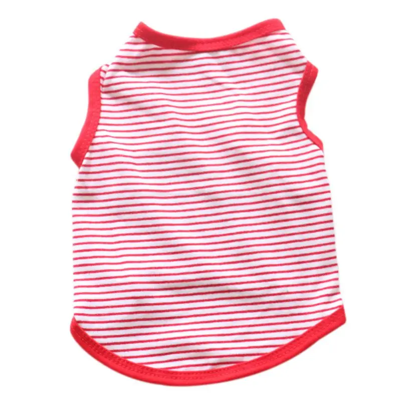 Летняя рубашка для питомца щенка полосатая жилетка котенка кота футболка