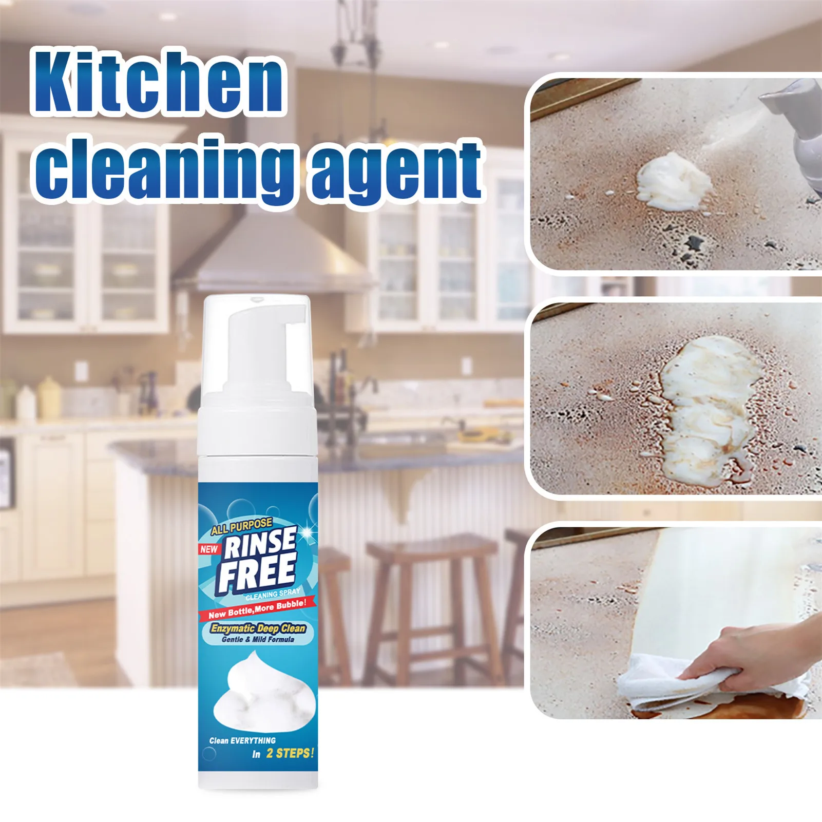 

200ml Kitchen Foam Cleaner Rust Remover Grease Cleaning Fabric Canvas Leather Clean Bubble Household Wash Agent