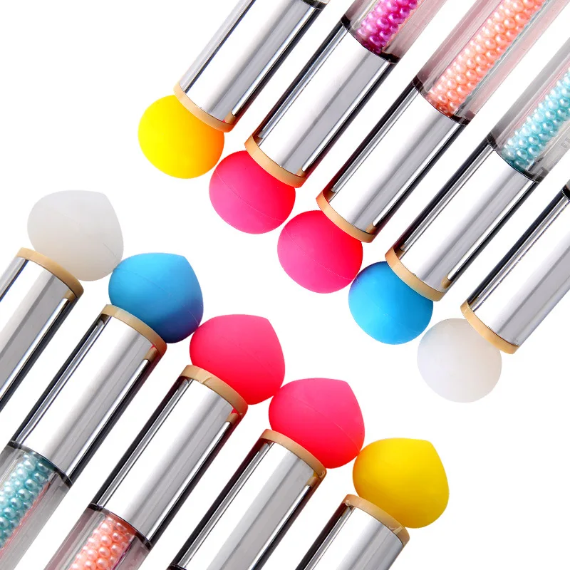 

1 Pc Double-ended Gradient Shading Pen Dotting Brush Sponge Head Rhinestone Handle Nail Art Brush Nail Art Painting Tool#G-B091